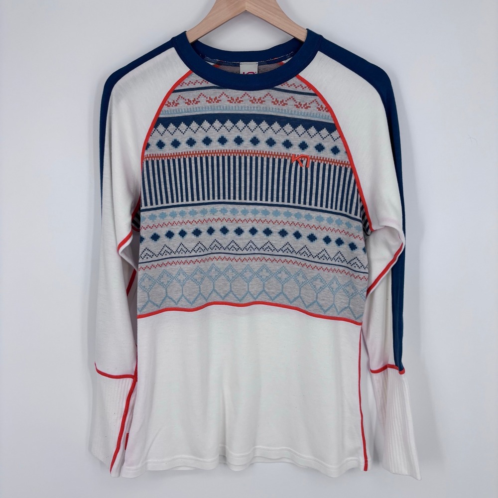 Kari Traa Perle Long Sleeve Base Layer Top Womens XL Nordic Wool Blend Shirt